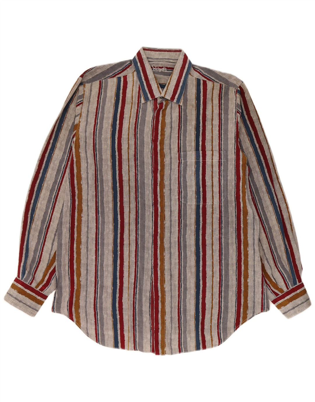 Vintage herreskjorte str. 42 Stor flerfarvet stribet silke