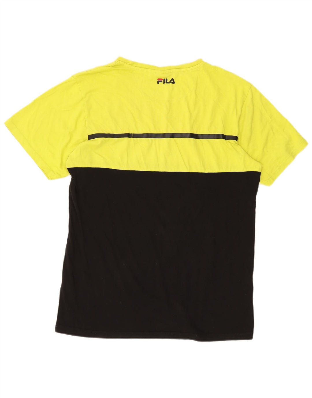FILA Herre grafisk T-shirt Top XL Sort Colourblock Bomuld