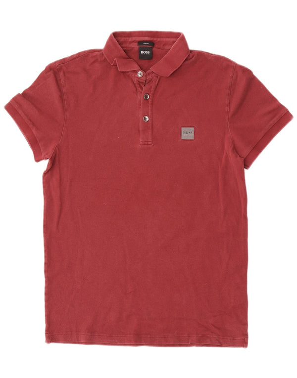Hugo Boss Herre Slim Fit Polo Shirt Medium Maroon Bomuld