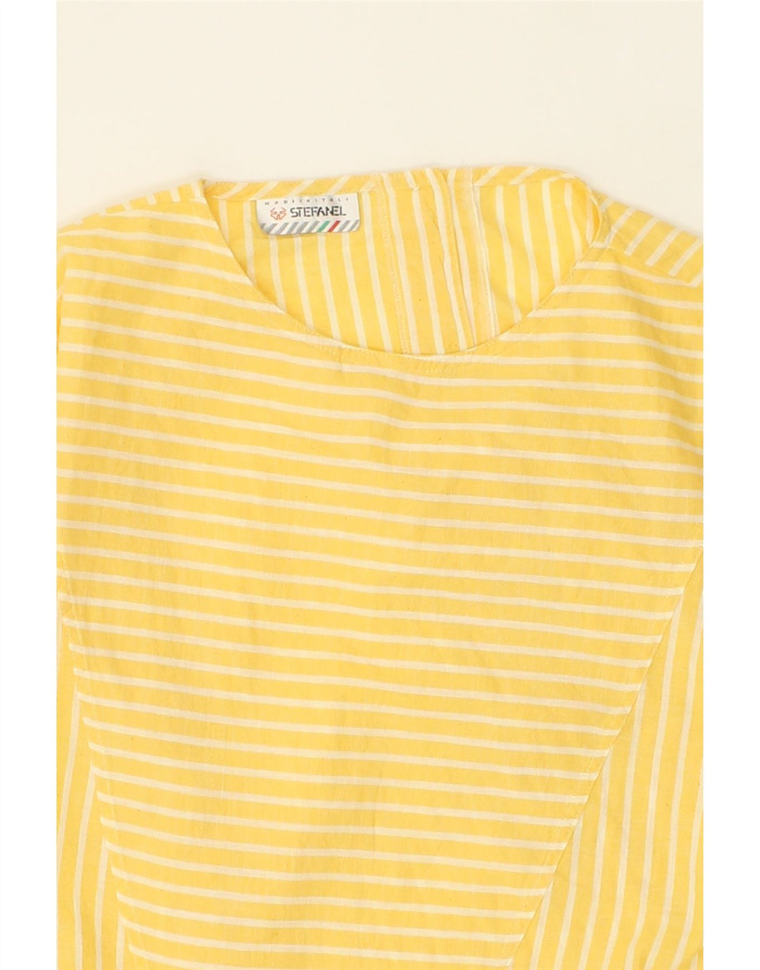 STEFANEL Womens Blouse Top UK 16 Large Yellow Striped Vintage Stefanel and Second-Hand Stefanel from Messina Hembry 