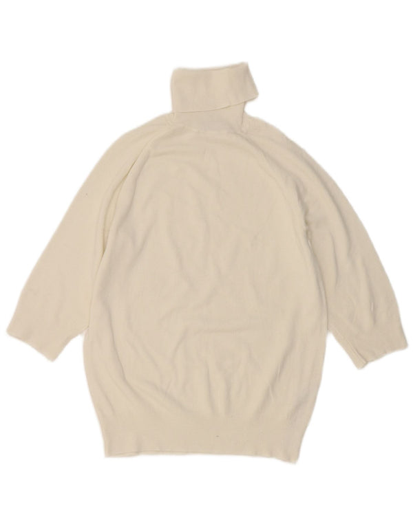 Zara Dame Kortærmet rullehals sweater UK 12 Medium White