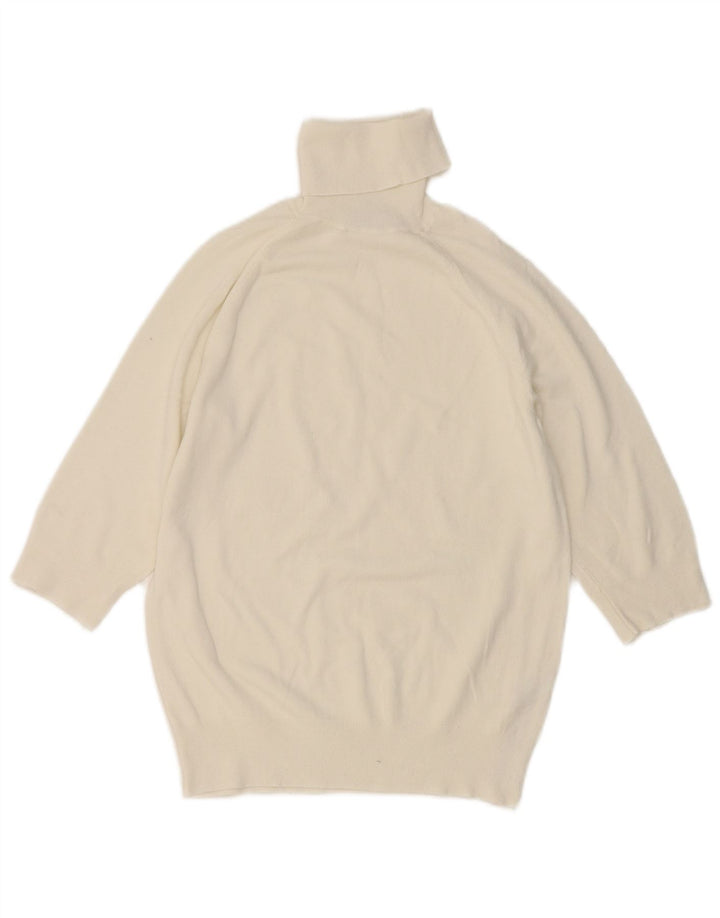 Zara Dame Kortærmet rullehals sweater UK 12 Medium White