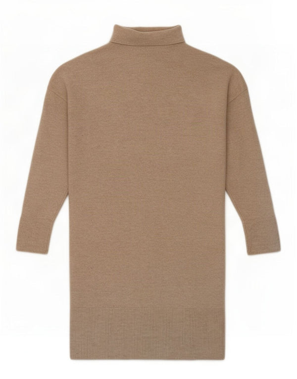 Massimo Dutti Dame Loose Fit Jumper Kjole UK 6 XS Beige Uld