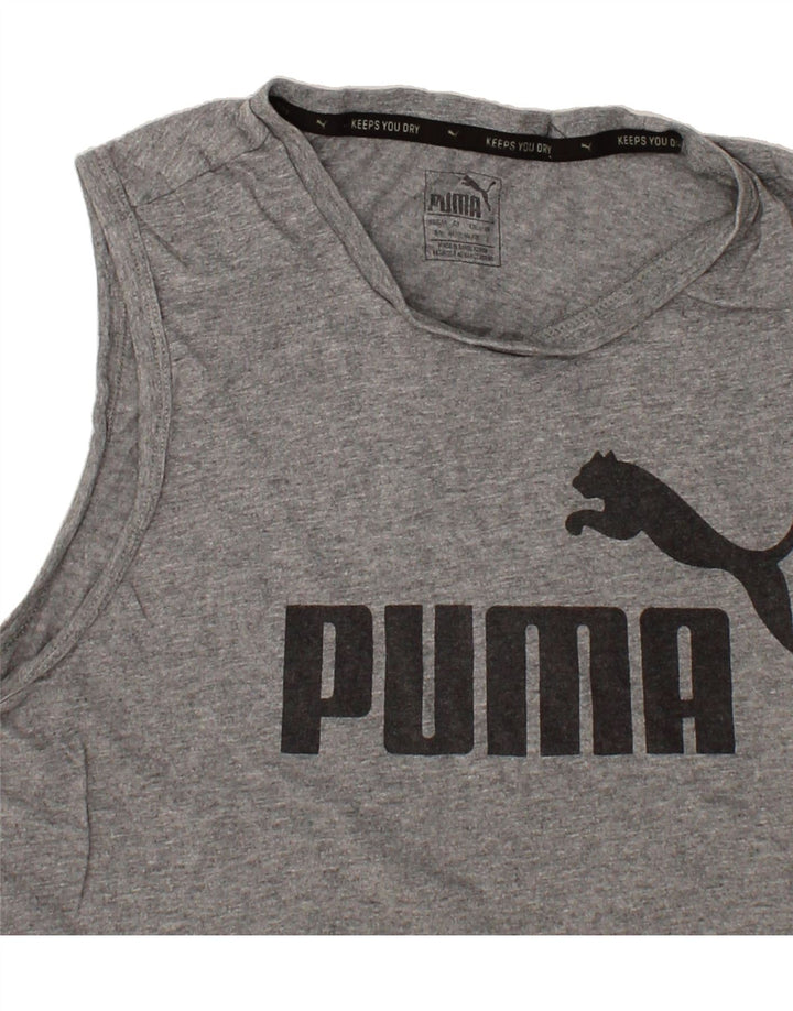 PUMA Mens Graphic Vest Top Small Grey Vintage Puma and Second-Hand Puma from Messina Hembry 