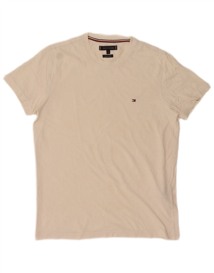 Tommy Hilfiger Herre T-Shirt Top Lille Hvid Bomuld