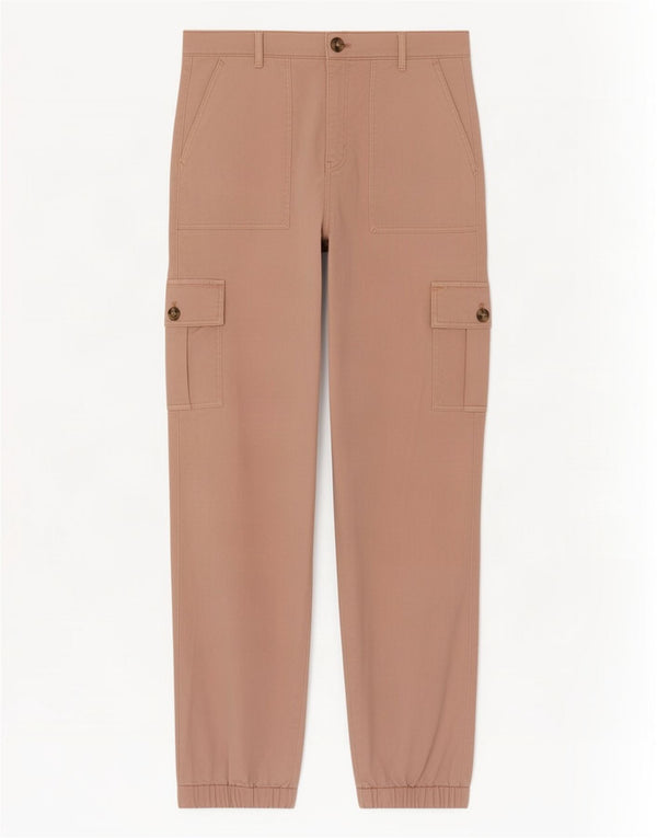 Marks & Spencer Womens High Waist Cargo Trousers UK 10 Small W28 L29 Pink