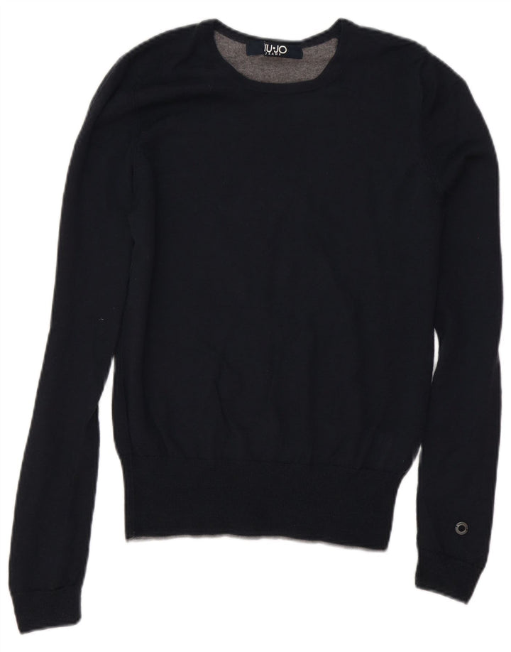 Liu Jo Herre sweater med rund hals, lille marineblå uld