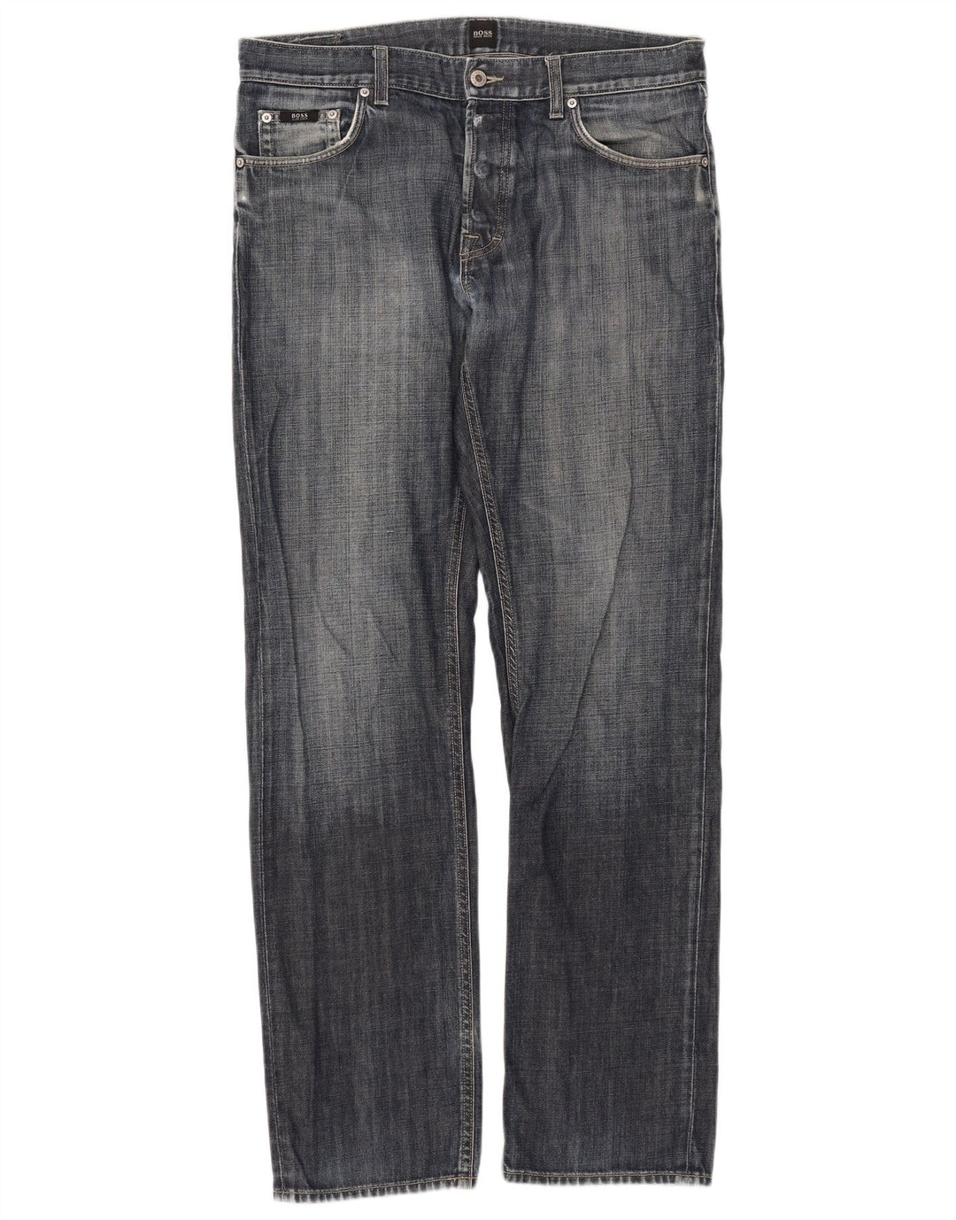 Hugo Boss Straight Jeans til mænd W35 L34 Blå Bomuld