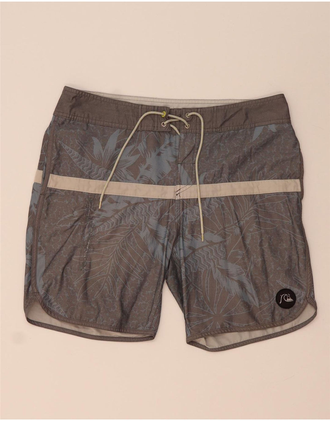 Quiksilver grafiske badeshorts til mænd mellemgrå blomstret bomuld