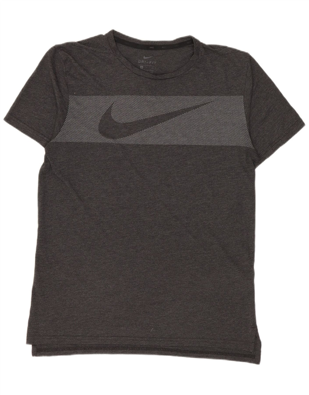 NIKE Herre Dri Fit grafisk T-shirt top lille grå nålestribet polyester
