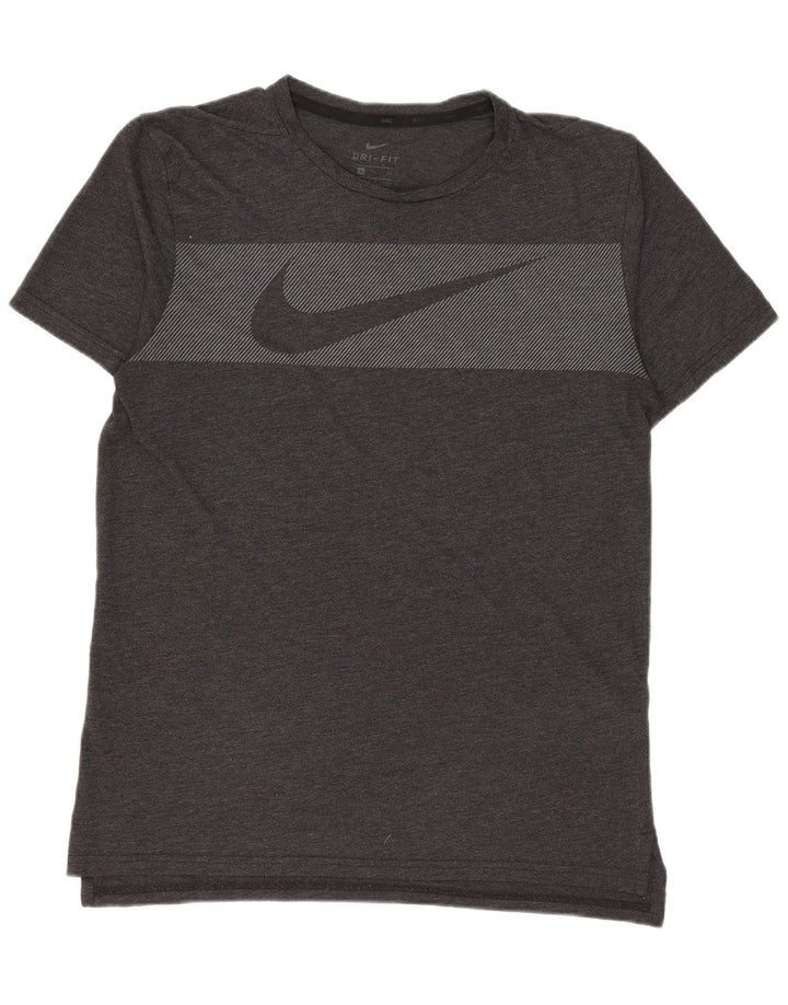 NIKE Herre Dri Fit grafisk T-shirt top lille grå nålestribet polyester