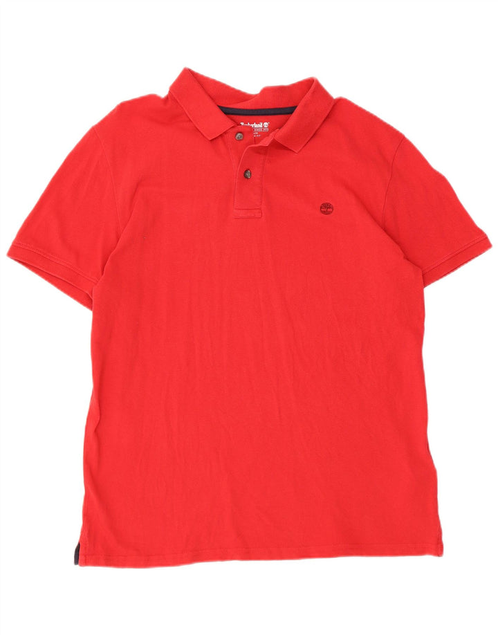 TIMBERLAND Herre Slim Fit Polo Shirt Medium Rød Bomuld