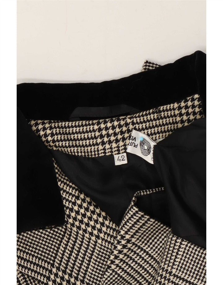 Vintage Dame Dobbeltradet Blazer Jacket IT 42 Medium Sort Houndstooth
