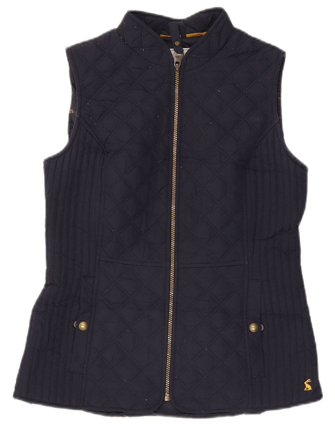 Joules Dame Quilted Gilet UK 10 Small Navy Blue Polyester