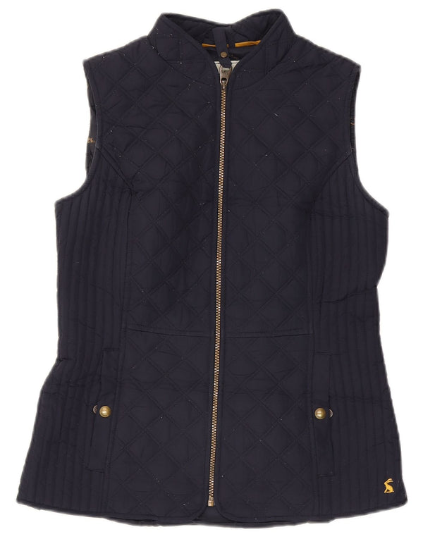 Joules Dame Quilted Gilet UK 10 Small Navy Blue Polyester