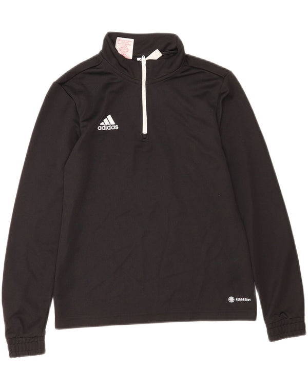 Adidas Boys Aeroready Zip Neck Sweatshirt Jumper 11-12 år Sort