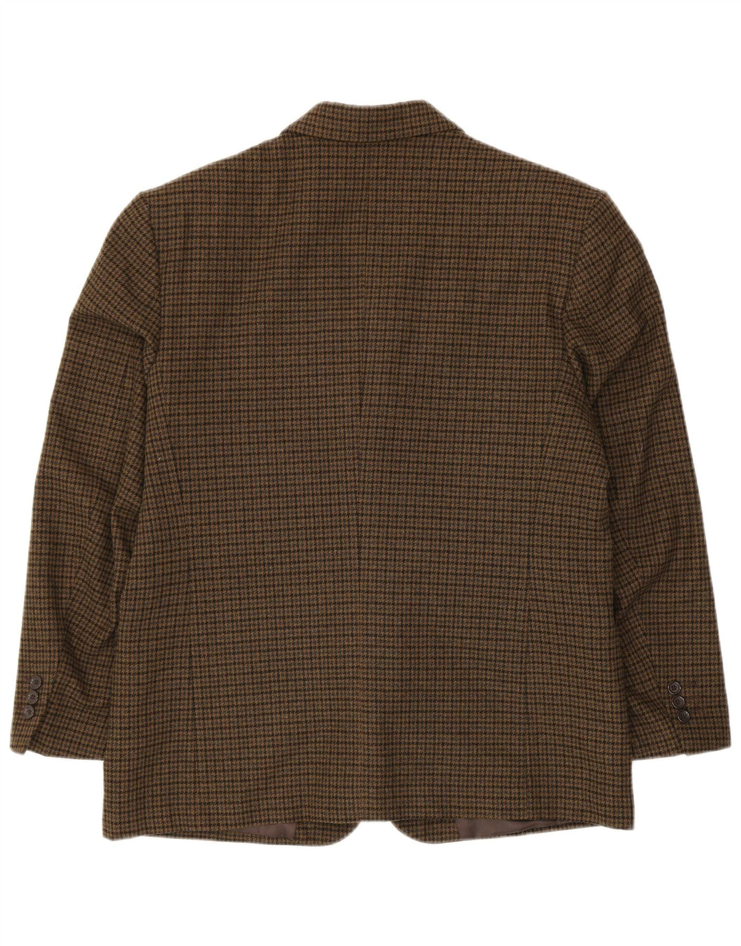 PETRELLI Herre Blazer Jacket IT 51 Stor Khaki Houndstooth Virgin Wool