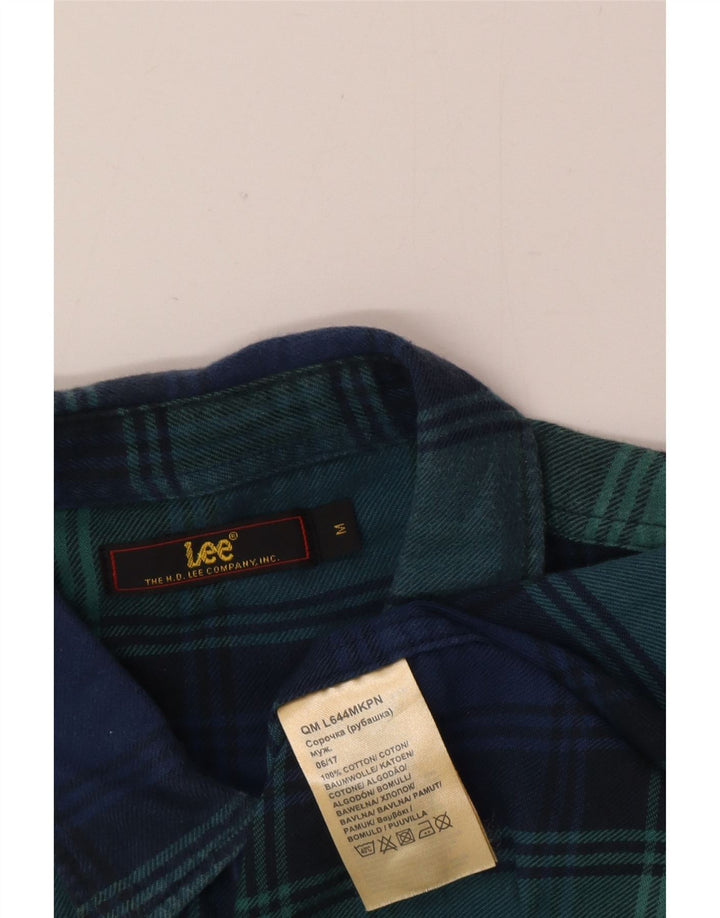 Lee Dame Flanelskjorte Medium Blå Plaid Bomuld