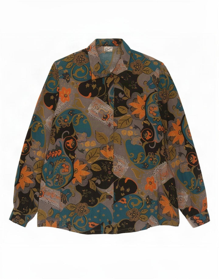 Primavera Firenze Dame Shirt Bluse UK 12 Medium Multicolored Floral