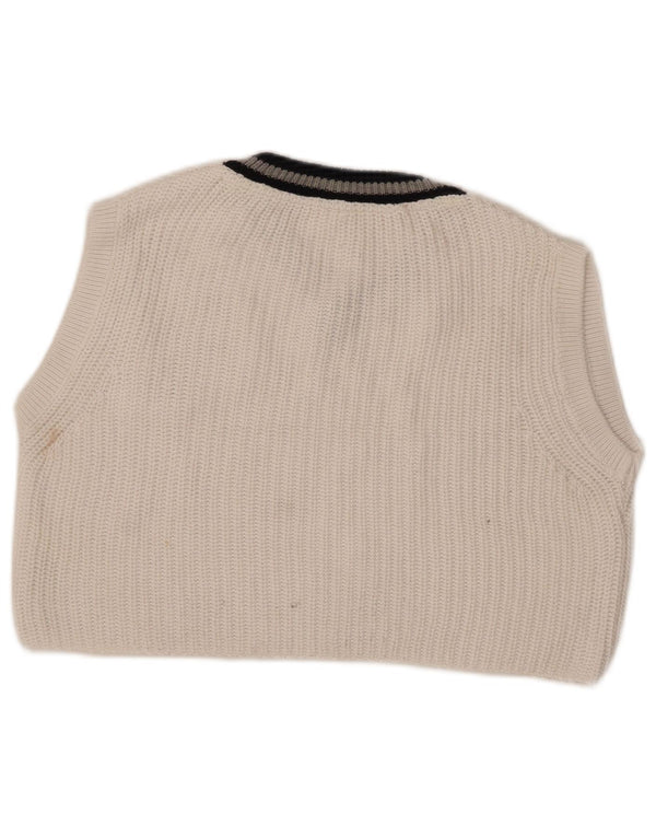 Urban Outfitters Dame Crop Grafisk Vest Tank Top UK 10 Small White