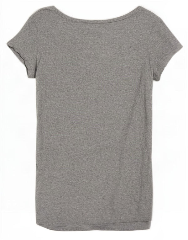 Benetton Womens Peanuts Grafisk T-shirt Top UK 14 Medium Grey Flecked