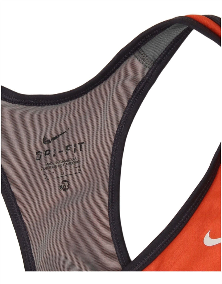 Nike Dame Dri Fit Vest Top UK 12 Medium Orange Polyester