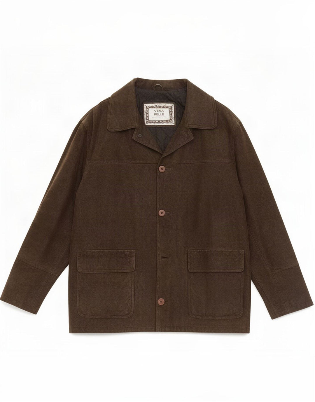 Vintage herre 3 knap læder blazerjakke IT 52 XL Brun