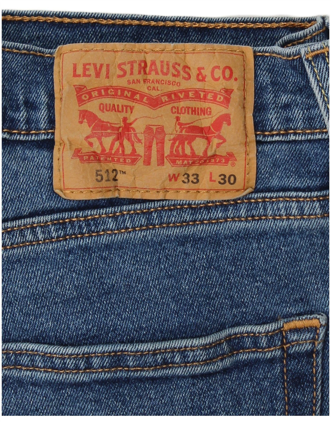 LEVI'S Herre 512 Slim Tapered Jeans W33 L30 Blå Bomuld