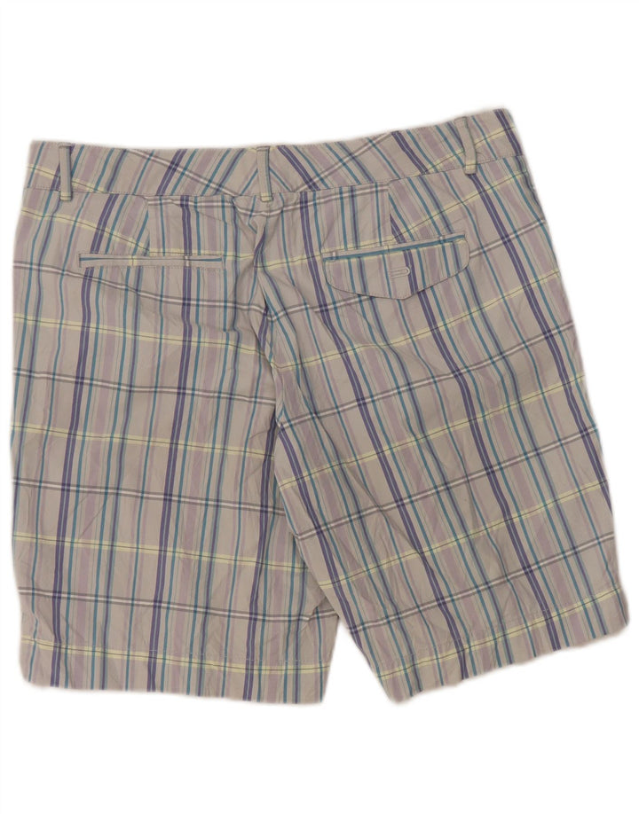 DOCKERS Casual Shorts til kvinder US 8 Medium W34 Grå ternet bomuld