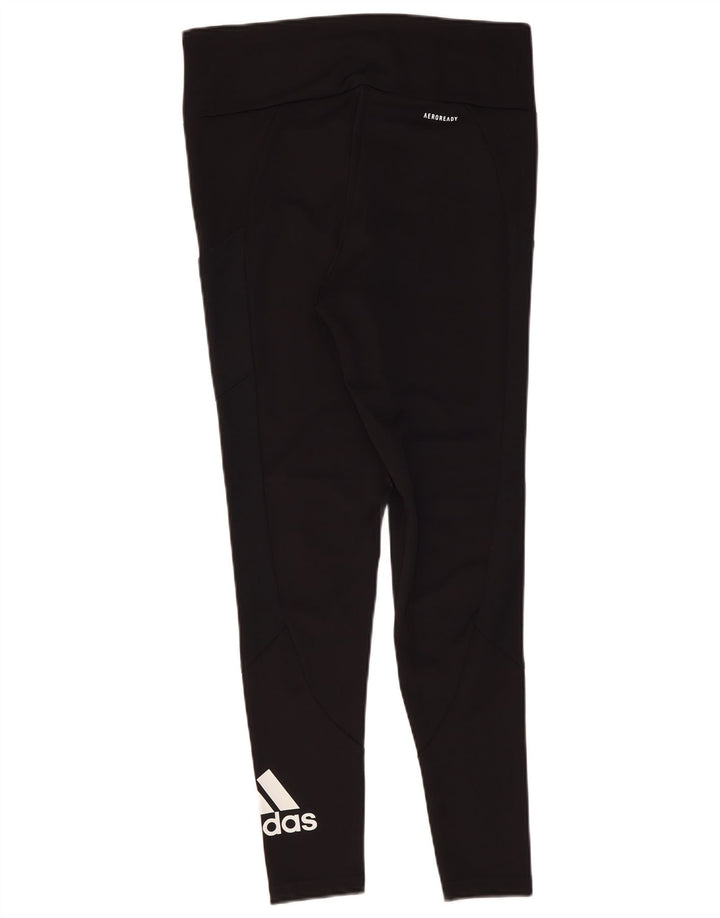 Adidas Aeroready Graphic Leggings til kvinder, UK 16/18 Large Black Polyester