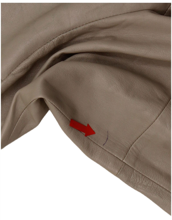 Vintage læderjakke til kvinder IT 44 Medium Grey Colourblock læder