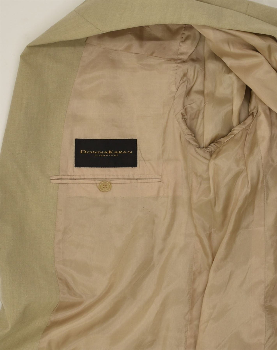 DONNA KARAN Mens 3 Button Blazer Jacket UK 40 Large Brown Wool Vintage Donna Karan and Second-Hand Donna Karan from Messina Hembry 