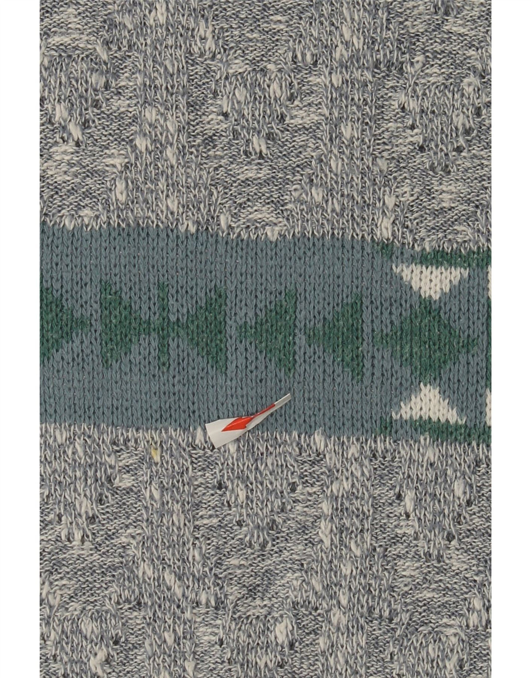 Vintage mænd med rund hals sweater IT 50 mellemgrå geometrisk bomuld
