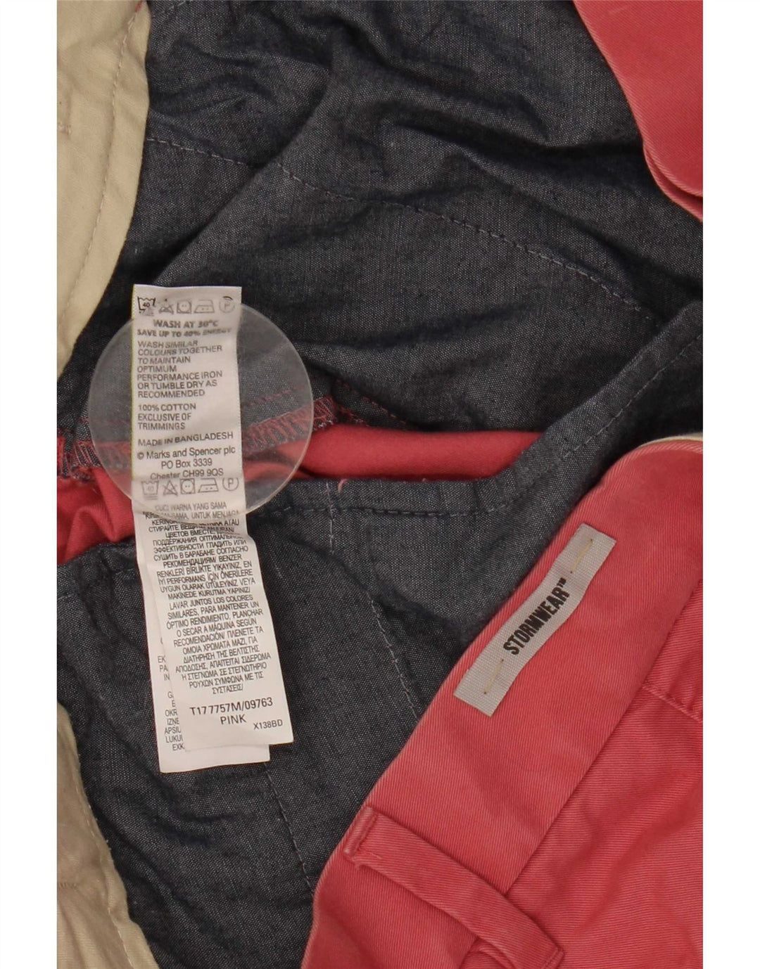 Marks & Spencer Herre Chino Shorts W36 Large Pink Bomuld