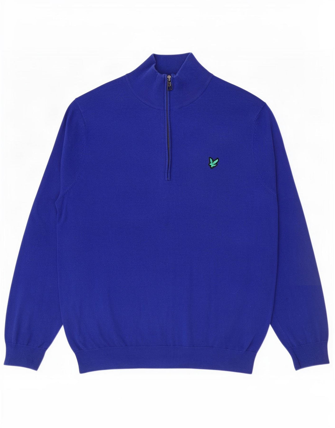 Lyle & Scott Herre Zip Neck Jumper Sweater Stor Blå Bomuld