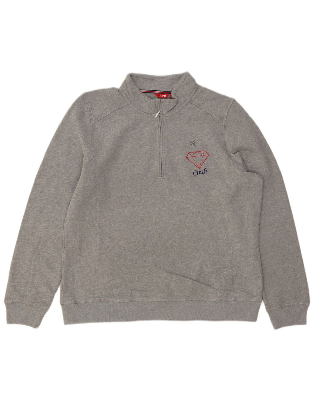 IZOD Sweatshirt med lynlås til mænd 2XL grå bomuld