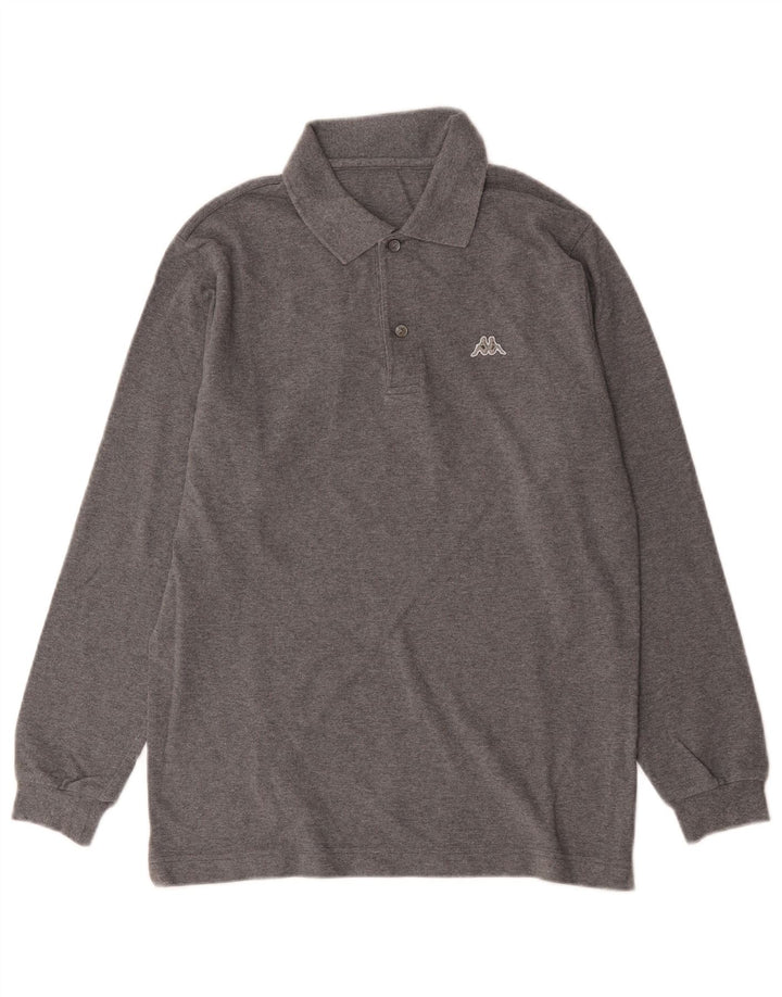 Kappa Langærmet Polo Shirt til mænd, lille grå bomuld