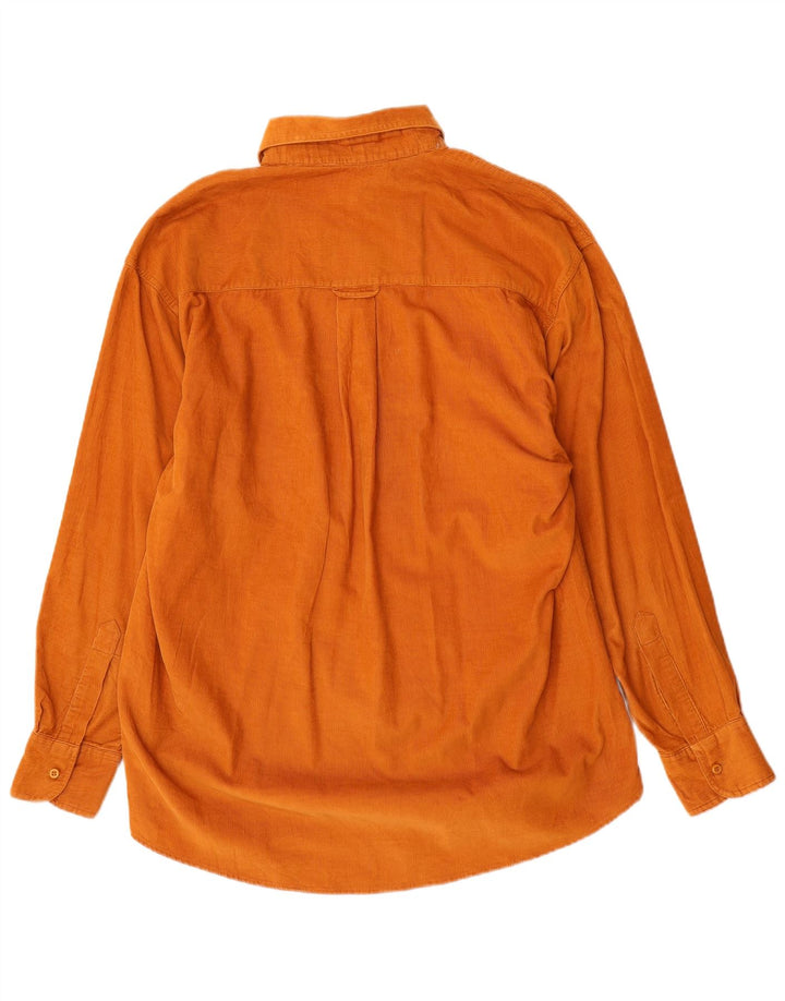 Basic Herre fløjlsskjorte Medium Orange Bomuld
