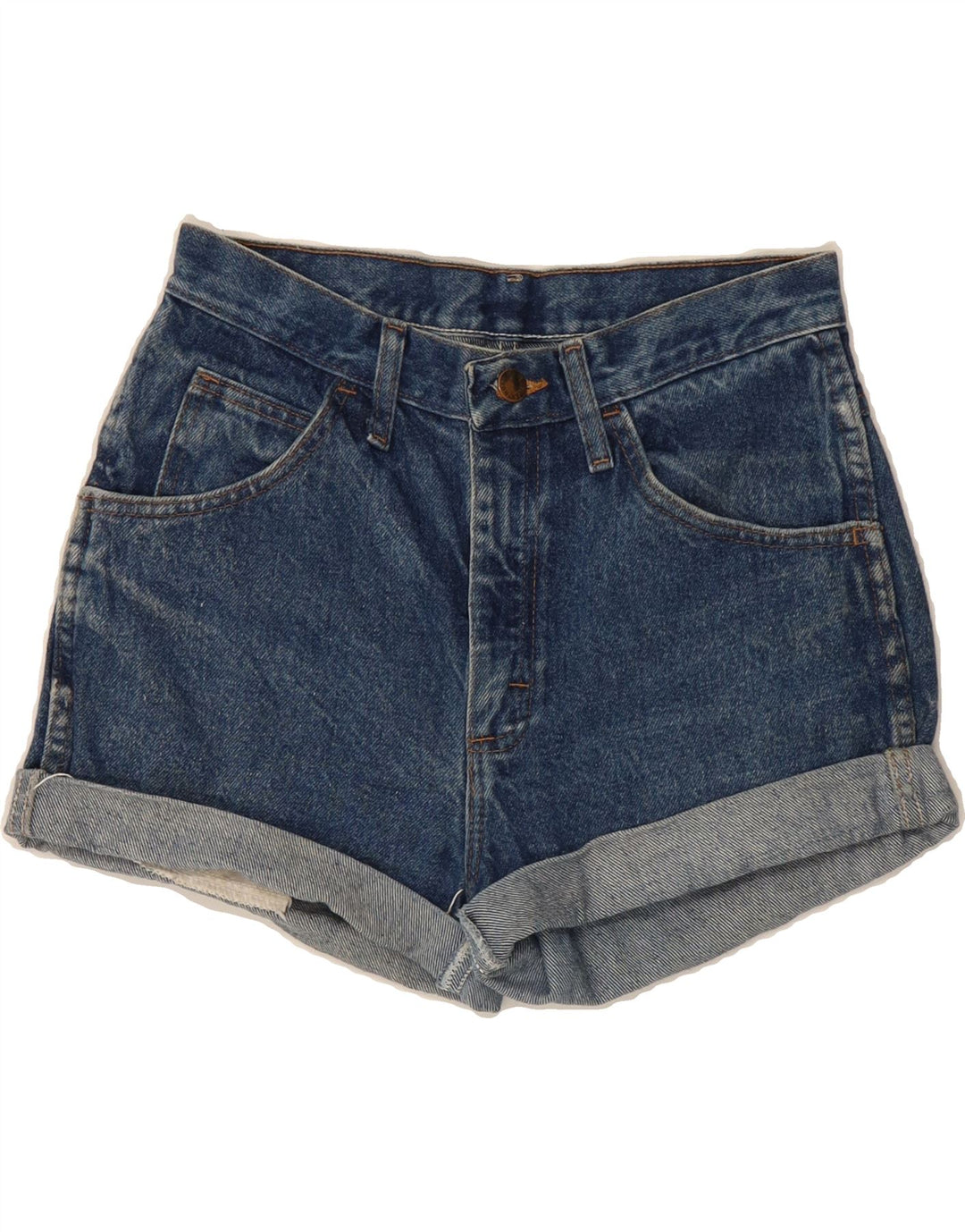 RUSTLER Womens High Waist Denim Shorts W30 Medium Blue Cotton Vintage Rustler and Second-Hand Rustler from Messina Hembry 