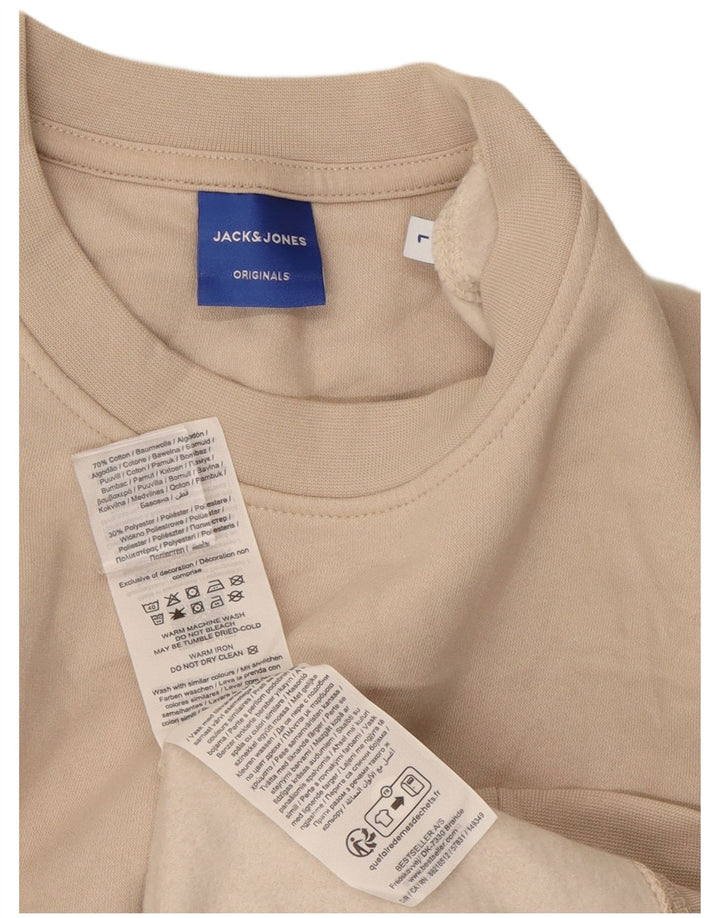 Jack & Jones Sweatshirt til mænd, stor beige bomuld