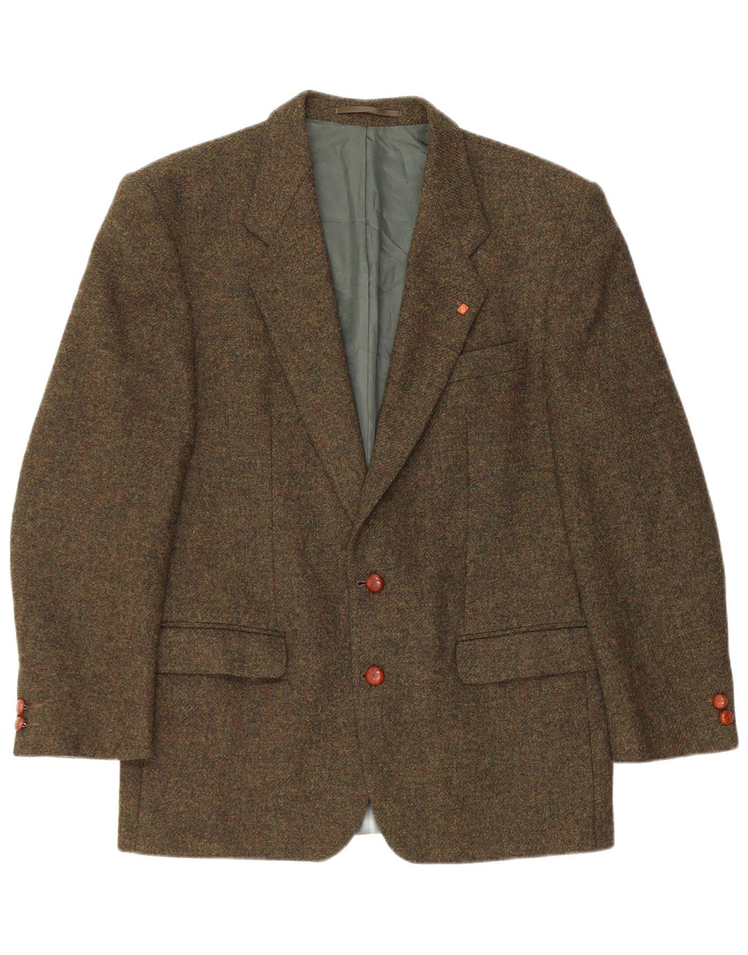 VINTAGE Herre 2-knaps blazerjakke UK 38 Medium Khaki Flecked