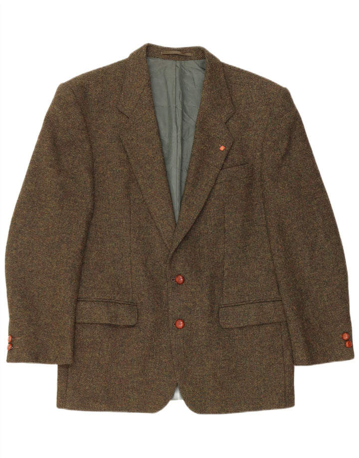 VINTAGE Herre 2-knaps blazerjakke UK 38 Medium Khaki Flecked