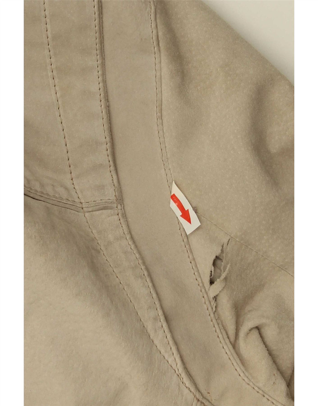 Heine Herre Ruskind Bomber Jacket UK 44 2XL Beige Læder