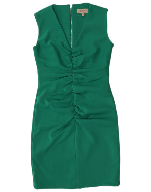 Coast Womens Full Zip Ærmeløs Bodycon Dress UK 12 Medium Green Polyester