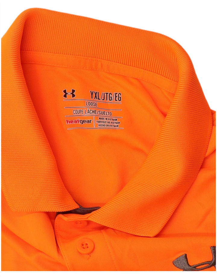 UNDER ARMOUR Boys Heat Gear Polo Shirt 13-14 år XL Orange