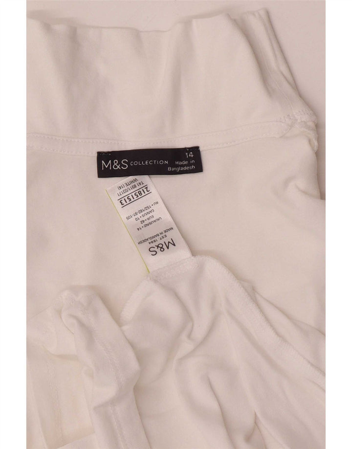 Marks & Spencer Dametop Langærmet UK 14 Stor hvid bomuld