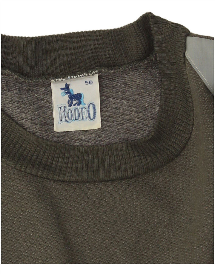 Rodeo Herre Sweatshirt Jumper IT 50 Medium Khaki Colourblock Polyacryl