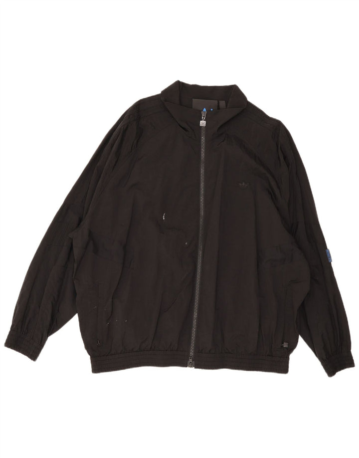 Adidas Herre Loose Fit Bomber Jacket UK 42 XL Sort Polyamid
