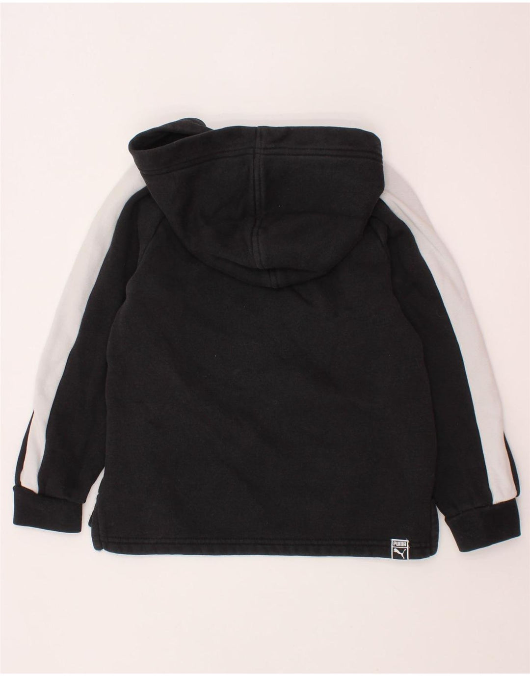 PUMA Grafisk hættetrøje til drenge 5-6 år Sort Colourblock Bomuld