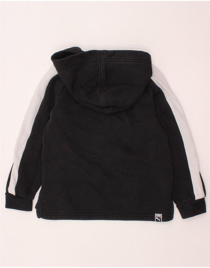 PUMA Grafisk hættetrøje til drenge 5-6 år Sort Colourblock Bomuld